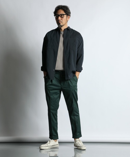 The DUFFER of ST.GEORGE（ザダファーオブセントジョージ）の「HIGH-TECH SEERSUCKER "COOLMAX" WORK SHIRT：クールマックス シアサッカー ワークシャツ / ミリタリーシャツ / セットアップ対応（シャツ/ブラウス・メンズ・ネイビー/チャコールグレー・X-LARGE/LARGE/MEDIUM/SMALL）」の6枚目の写真