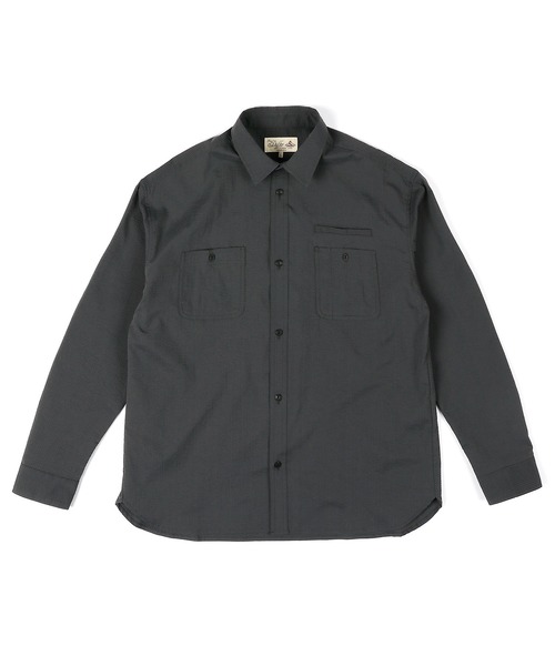 The DUFFER of ST.GEORGE（ザダファーオブセントジョージ）の「HIGH-TECH SEERSUCKER "COOLMAX" WORK SHIRT：クールマックス シアサッカー ワークシャツ / ミリタリーシャツ / セットアップ対応（シャツ/ブラウス・メンズ・ネイビー/チャコールグレー・X-LARGE/LARGE/MEDIUM/SMALL）」の9枚目の写真