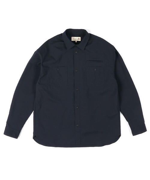The DUFFER of ST.GEORGE（ザダファーオブセントジョージ）の「HIGH-TECH SEERSUCKER "COOLMAX" WORK SHIRT：クールマックス シアサッカー ワークシャツ / ミリタリーシャツ / セットアップ対応（シャツ/ブラウス・メンズ・ネイビー/チャコールグレー・X-LARGE/LARGE/MEDIUM/SMALL）」の10枚目の写真