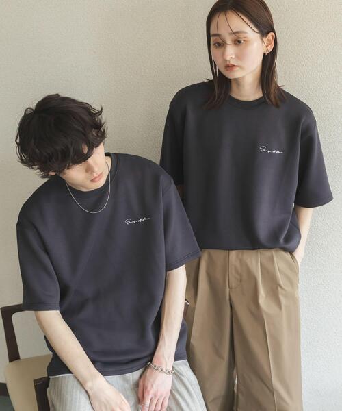 SENSE OF PLACE by URBAN RESEARCH（センスオブプレイスバイアーバンリサーチ）の「『一部WEB限定カラー』『接触冷感/速乾』シシュウダンボールポンチショートスリーブTシャツ（Tシャツ/カットソー・メンズ・ブラウン/イエロー/ブラック/チャコールグレー/ライトベージュ/グリーン/ホワイト・LARGE/MEDIUM）」の10枚目の写真