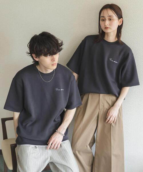 SENSE OF PLACE by URBAN RESEARCH（センスオブプレイスバイアーバンリサーチ）の「『一部WEB限定カラー』『接触冷感/速乾』シシュウダンボールポンチショートスリーブTシャツ（Tシャツ/カットソー・メンズ・ブラウン/イエロー/ブラック/チャコールグレー/ライトベージュ/グリーン/ホワイト・LARGE/MEDIUM）」の8枚目の写真