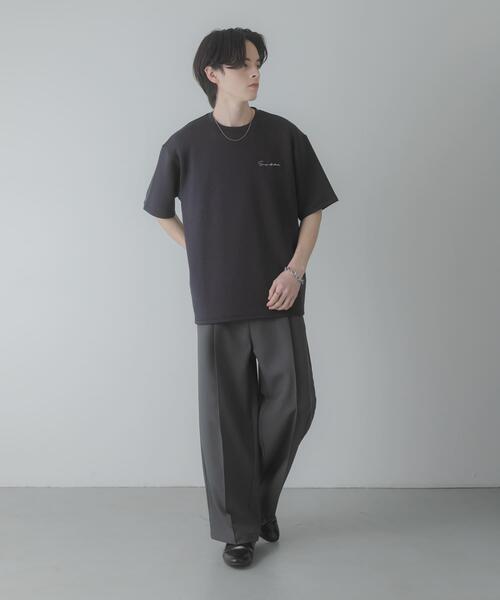 SENSE OF PLACE by URBAN RESEARCH（センスオブプレイスバイアーバンリサーチ）の「『一部WEB限定カラー』『接触冷感/速乾』シシュウダンボールポンチショートスリーブTシャツ（Tシャツ/カットソー・メンズ・ブラウン/イエロー/ブラック/チャコールグレー/ライトベージュ/グリーン/ホワイト・LARGE/MEDIUM）」の18枚目の写真