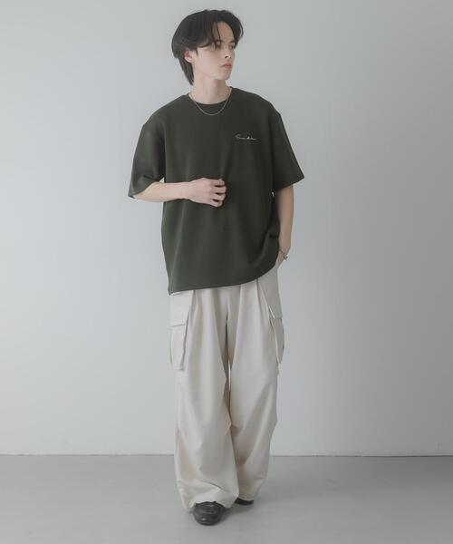 SENSE OF PLACE by URBAN RESEARCH（センスオブプレイスバイアーバンリサーチ）の「『一部WEB限定カラー』『接触冷感/速乾』シシュウダンボールポンチショートスリーブTシャツ（Tシャツ/カットソー・メンズ・ブラウン/イエロー/ブラック/チャコールグレー/ライトベージュ/グリーン/ホワイト・LARGE/MEDIUM）」の20枚目の写真