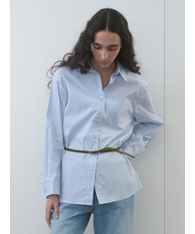 Stripe Oversized Shirt Sky Blue