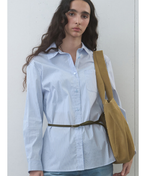 Kijun(キジュン)の「Stripe Oversized Shirt Sky Blue(シャツ/ブラウス・レディース・その他・SMALL/MEDIUM)」の2枚目の写真