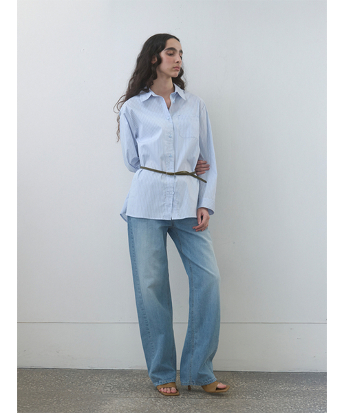 Kijun(キジュン)の「Stripe Oversized Shirt Sky Blue(シャツ/ブラウス・レディース・その他・SMALL/MEDIUM)」の3枚目の写真
