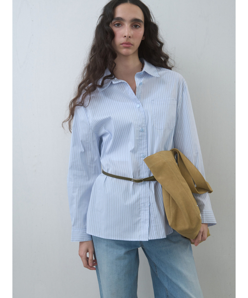 Kijun(キジュン)の「Stripe Oversized Shirt Sky Blue(シャツ/ブラウス・レディース・その他・SMALL/MEDIUM)」の4枚目の写真