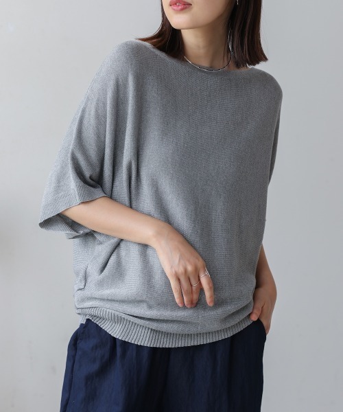 Bou Jeloud（ブージュルード）の「ラメニットプルオーバー（Tシャツ/カットソー・レディース・グレー/ブラック/ベージュ/マスタード・FREE）」の3枚目の写真