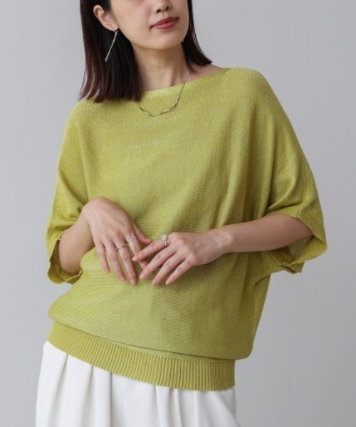 Bou Jeloud（ブージュルード）の「ラメニットプルオーバー（Tシャツ/カットソー・レディース・グレー/ブラック/ベージュ/マスタード・FREE）」の4枚目の写真