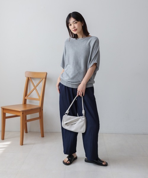 Bou Jeloud（ブージュルード）の「ラメニットプルオーバー（Tシャツ/カットソー・レディース・グレー/ブラック/ベージュ/マスタード・FREE）」の6枚目の写真