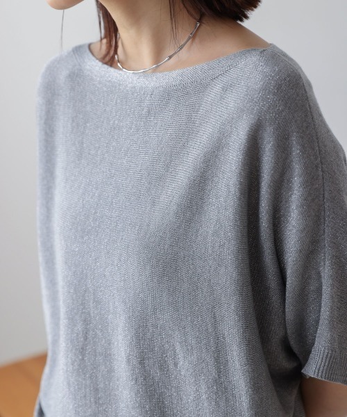 Bou Jeloud（ブージュルード）の「ラメニットプルオーバー（Tシャツ/カットソー・レディース・グレー/ブラック/ベージュ/マスタード・FREE）」の12枚目の写真