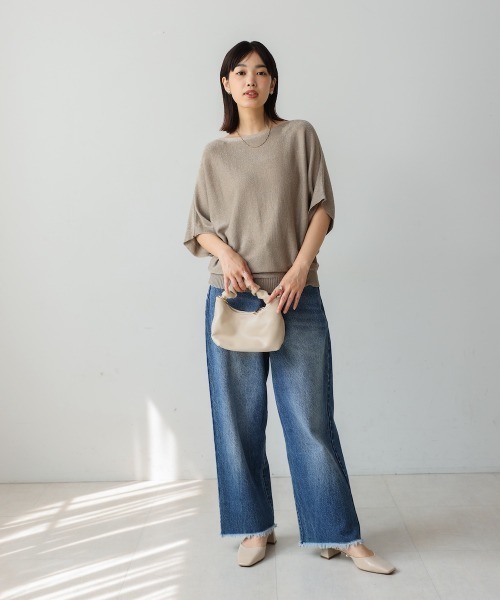 Bou Jeloud（ブージュルード）の「ラメニットプルオーバー（Tシャツ/カットソー・レディース・グレー/ブラック/ベージュ/マスタード・FREE）」の21枚目の写真