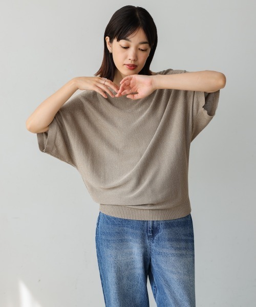 Bou Jeloud（ブージュルード）の「ラメニットプルオーバー（Tシャツ/カットソー・レディース・グレー/ブラック/ベージュ/マスタード・FREE）」の22枚目の写真