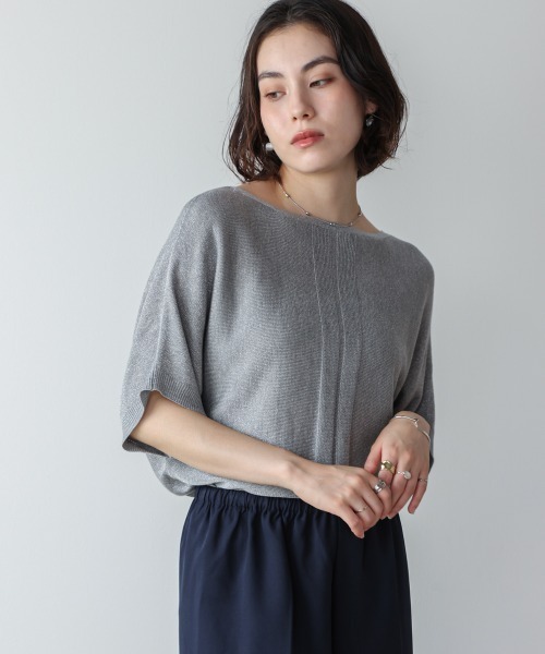 Bou Jeloud（ブージュルード）の「ラメニットプルオーバー（Tシャツ/カットソー・レディース・グレー/ブラック/ベージュ/マスタード・FREE）」の14枚目の写真
