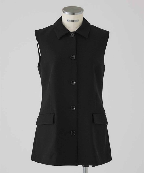 RIM.ARK（リムアーク）の「【RIM.ARK/リムアーク】Classy sleeveless tops/クラッシースリーブレストップス（その他アウター・レディース・ライトグリーン/ブラック・FREE）」の3枚目の写真