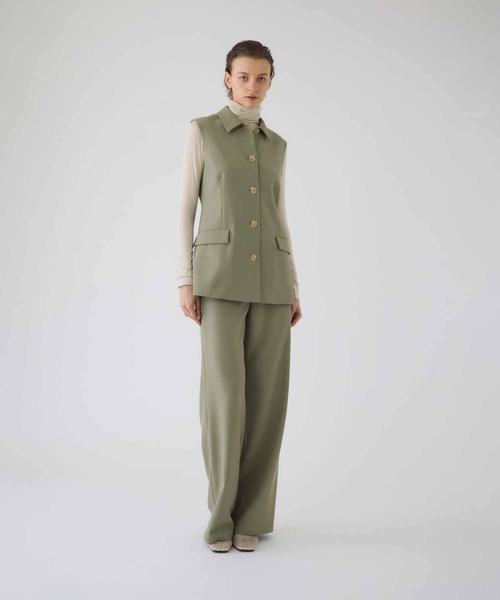 RIM.ARK（リムアーク）の「【RIM.ARK/リムアーク】Classy sleeveless tops/クラッシースリーブレストップス（その他アウター・レディース・ライトグリーン/ブラック・FREE）」の6枚目の写真