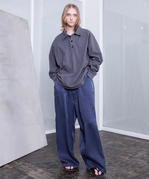 [VOAAOV] HEAVY JERSEY garment dye поло‑футболка