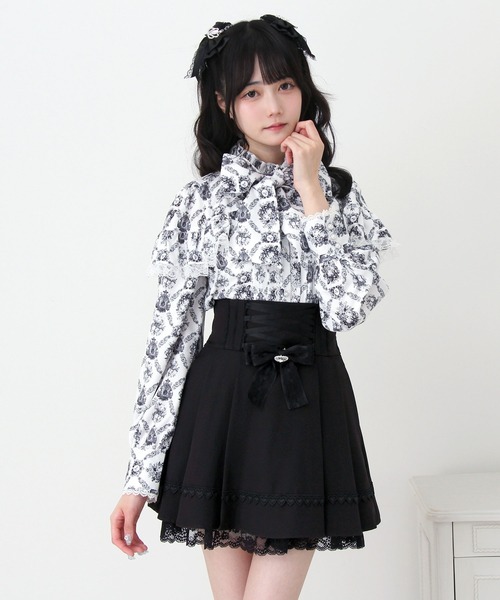 DearMyLove(ディアマイラブ)の「レースアップリボンプリーツスカート(スカート・レディース・ブラック/ブルーグレー・3L/LARGE/MEDIUM)」の11枚目の写真