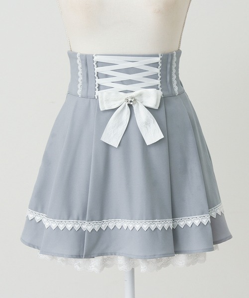 DearMyLove(ディアマイラブ)の「レースアップリボンプリーツスカート(スカート・レディース・ブラック/ブルーグレー・3L/LARGE/MEDIUM)」の16枚目の写真
