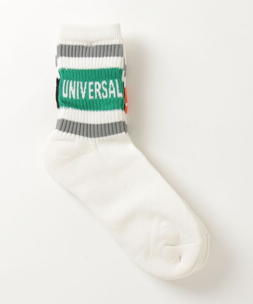 UNIVERSAL OVERALL(ユニバーサルオーバーオール)の「"07"≪UNIVERSAL OVERALL≫3足セット ライン & ロゴ ロークルーソックス(ソックス/靴下・メンズ・ブラック系/ホワイト系・25cm~27cm/23cm~25cm)」の3枚目の写真