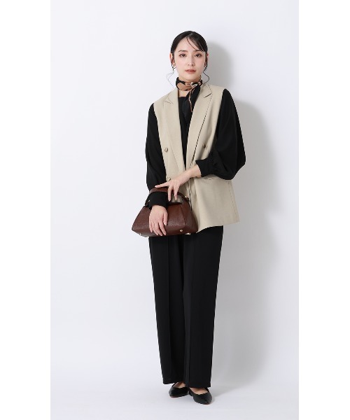 AOYAMA(アオヤマ)の「ダブルブレストジレ【セットアップ着用可】(スーツベスト・レディース・ベージュ/ネイビー・M)」の20枚目の写真