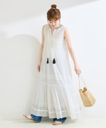 Simplicite（サンプリシテ）の「ウォッシャブル / タッセルノースリーブワンピース（ワンピース）」