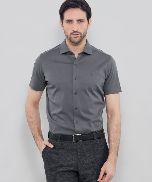 MACKINTOSH LONDON(マッキントッシュ ロンドン)の「超冷感ワイドカラーカットシャツ(シャツ/ブラウス・メンズ・ホワイト/ネイビー/グレー系その他/ブルー・L/XL/M)」の2枚目の写真