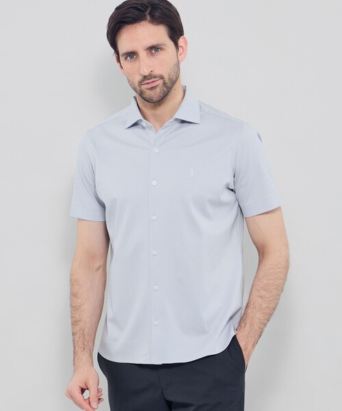 MACKINTOSH LONDON(マッキントッシュ ロンドン)の「超冷感ワイドカラーカットシャツ(シャツ/ブラウス・メンズ・ホワイト/ネイビー/グレー系その他/ブルー・L/XL/M)」の4枚目の写真