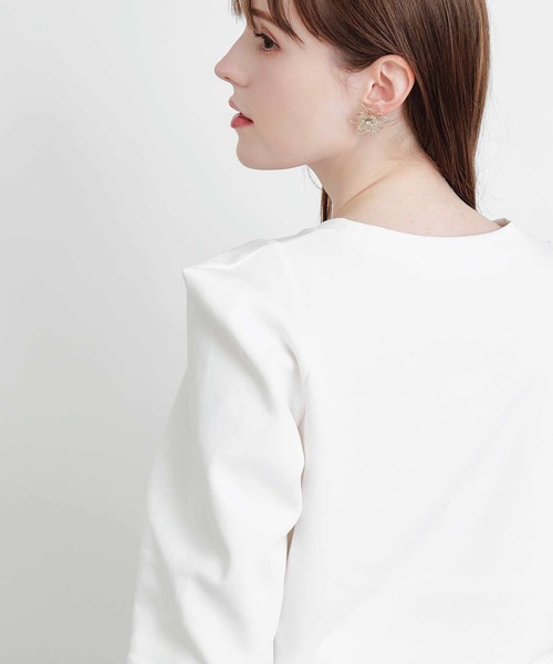 PICCIN PERLA(ピッチンペルラ)の「クリオネカットソー(Tシャツ/カットソー・レディース・オフホワイト/ブラック・M)」の1枚目の写真