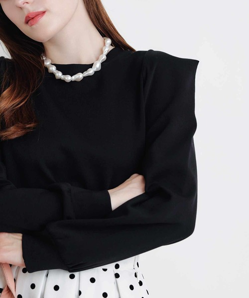 PICCIN PERLA(ピッチンペルラ)の「クリオネカットソー(Tシャツ/カットソー・レディース・オフホワイト/ブラック・M)」の2枚目の写真