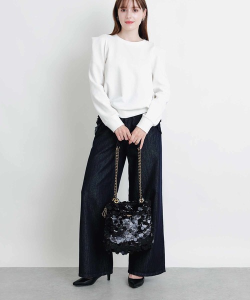 PICCIN PERLA(ピッチンペルラ)の「クリオネカットソー(Tシャツ/カットソー・レディース・オフホワイト/ブラック・M)」の6枚目の写真