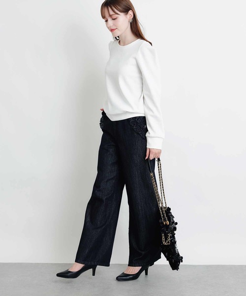 PICCIN PERLA(ピッチンペルラ)の「クリオネカットソー(Tシャツ/カットソー・レディース・オフホワイト/ブラック・M)」の5枚目の写真