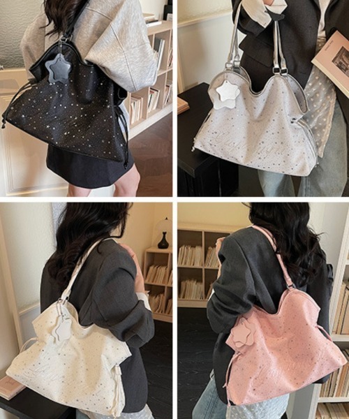 Ritzy（リッツィー）の「星柄2WAYトートバッグ レディース 4色展開（トートバッグ・レディース・ブラック/ピンク/ホワイト/シルバー・FREE）」の15枚目の写真
