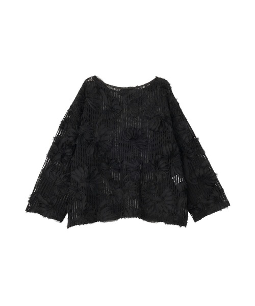 Green　Parks（グリーンパークス）の「レース刺繍プルオーバー（Tシャツ/カットソー・レディース・ブラック/ホワイト系その他2・FREE）」の8枚目の写真
