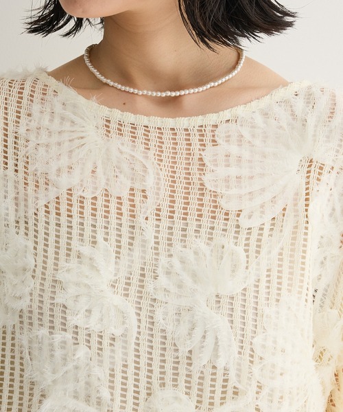 Green　Parks（グリーンパークス）の「レース刺繍プルオーバー（Tシャツ/カットソー・レディース・ブラック/ホワイト系その他2・FREE）」の15枚目の写真