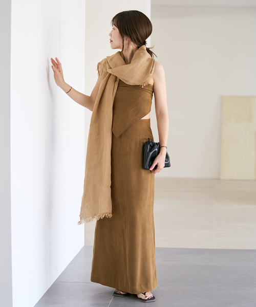 plage（プラージュ）の「suede mini ストール（バンダナ/スカーフ・レディース・キャメル・FREE）」の3枚目の写真