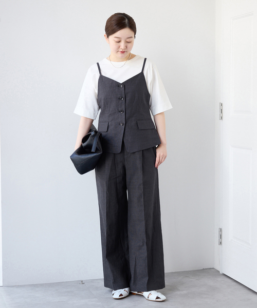 IENA(イエナ)の「《セットアップ対応》ウォッシャブル リネン混シェイプジレ(ベスト・レディース・ブラック/ベージュ・FREE)」の13枚目の写真