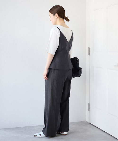IENA(イエナ)の「《セットアップ対応》ウォッシャブル リネン混シェイプジレ(ベスト・レディース・ブラック/ベージュ・FREE)」の14枚目の写真