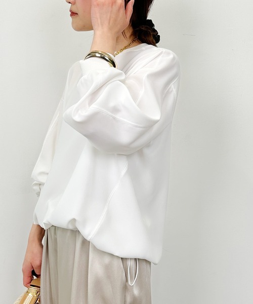 PICCIN（ピッチン）の「ドロストプルオーバー（Tシャツ/カットソー・レディース・オフホワイト/ブラック・M）」の7枚目の写真