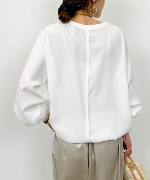 PICCIN（ピッチン）の「ドロストプルオーバー（Tシャツ/カットソー・レディース・オフホワイト/ブラック・M）」の8枚目の写真