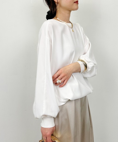 PICCIN（ピッチン）の「ドロストプルオーバー（Tシャツ/カットソー・レディース・オフホワイト/ブラック・M）」の9枚目の写真