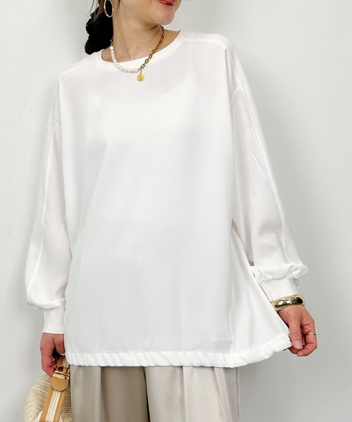 PICCIN（ピッチン）の「ドロストプルオーバー（Tシャツ/カットソー・レディース・オフホワイト/ブラック・M）」の13枚目の写真