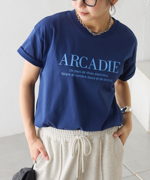 COLONY 2139（コロニートゥーワンスリーナイン）の「ARCADIE ロゴTシャツ（Tシャツ/カットソー・レディース・ネイビー/ライトグレー/ホワイト/ブラック・FREE）」の16枚目の写真
