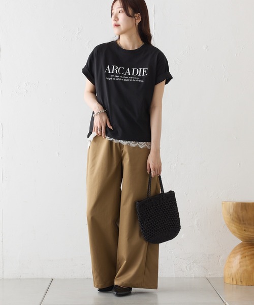 COLONY 2139（コロニートゥーワンスリーナイン）の「ARCADIE ロゴTシャツ（Tシャツ/カットソー・レディース・ネイビー/ライトグレー/ホワイト/ブラック・FREE）」の9枚目の写真