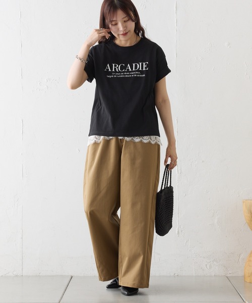 COLONY 2139（コロニートゥーワンスリーナイン）の「ARCADIE ロゴTシャツ（Tシャツ/カットソー・レディース・ネイビー/ライトグレー/ホワイト/ブラック・FREE）」の6枚目の写真