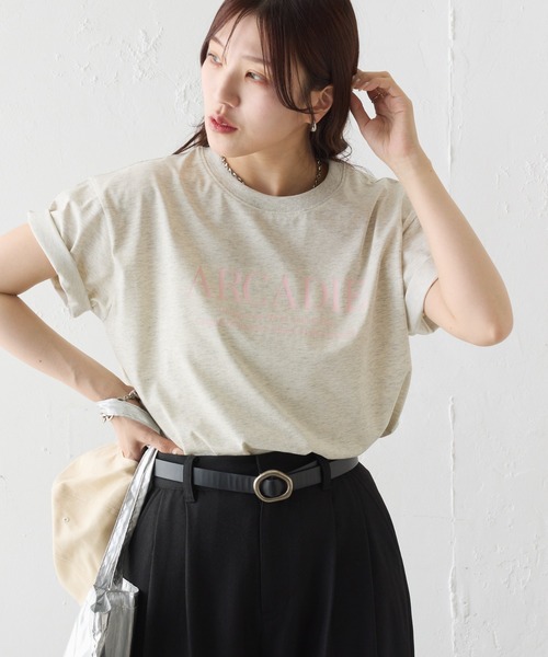 COLONY 2139（コロニートゥーワンスリーナイン）の「ARCADIE ロゴTシャツ（Tシャツ/カットソー・レディース・ネイビー/ライトグレー/ホワイト/ブラック・FREE）」の11枚目の写真