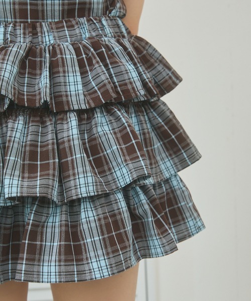 rumnel:(ルムネル)の「【セットアップ可能】チェックティアードミニスカート / Check Tiered Mini Skirt(スカート・レディース・ブラック/ブラウン・FREE)」の19枚目の写真