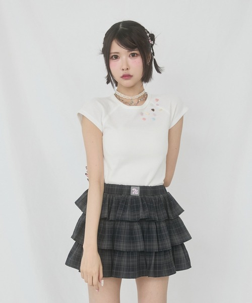 rumnel:(ルムネル)の「【セットアップ可能】チェックティアードミニスカート / Check Tiered Mini Skirt(スカート・レディース・ブラック/ブラウン・FREE)」の9枚目の写真