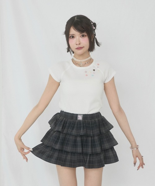 rumnel:(ルムネル)の「【セットアップ可能】チェックティアードミニスカート / Check Tiered Mini Skirt(スカート・レディース・ブラック/ブラウン・FREE)」の10枚目の写真
