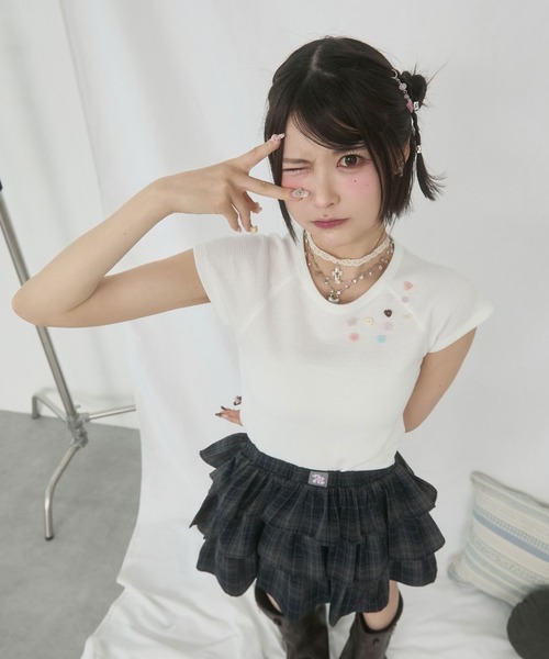 rumnel:(ルムネル)の「【セットアップ可能】チェックティアードミニスカート / Check Tiered Mini Skirt(スカート・レディース・ブラック/ブラウン・FREE)」の11枚目の写真